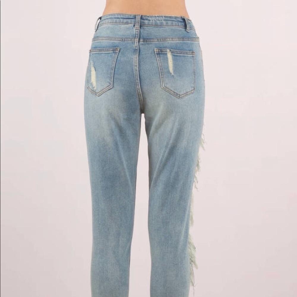 LAST CHANCE✨ Frayed High Waist Denim Fringe Jeans - Picture 4 of 4